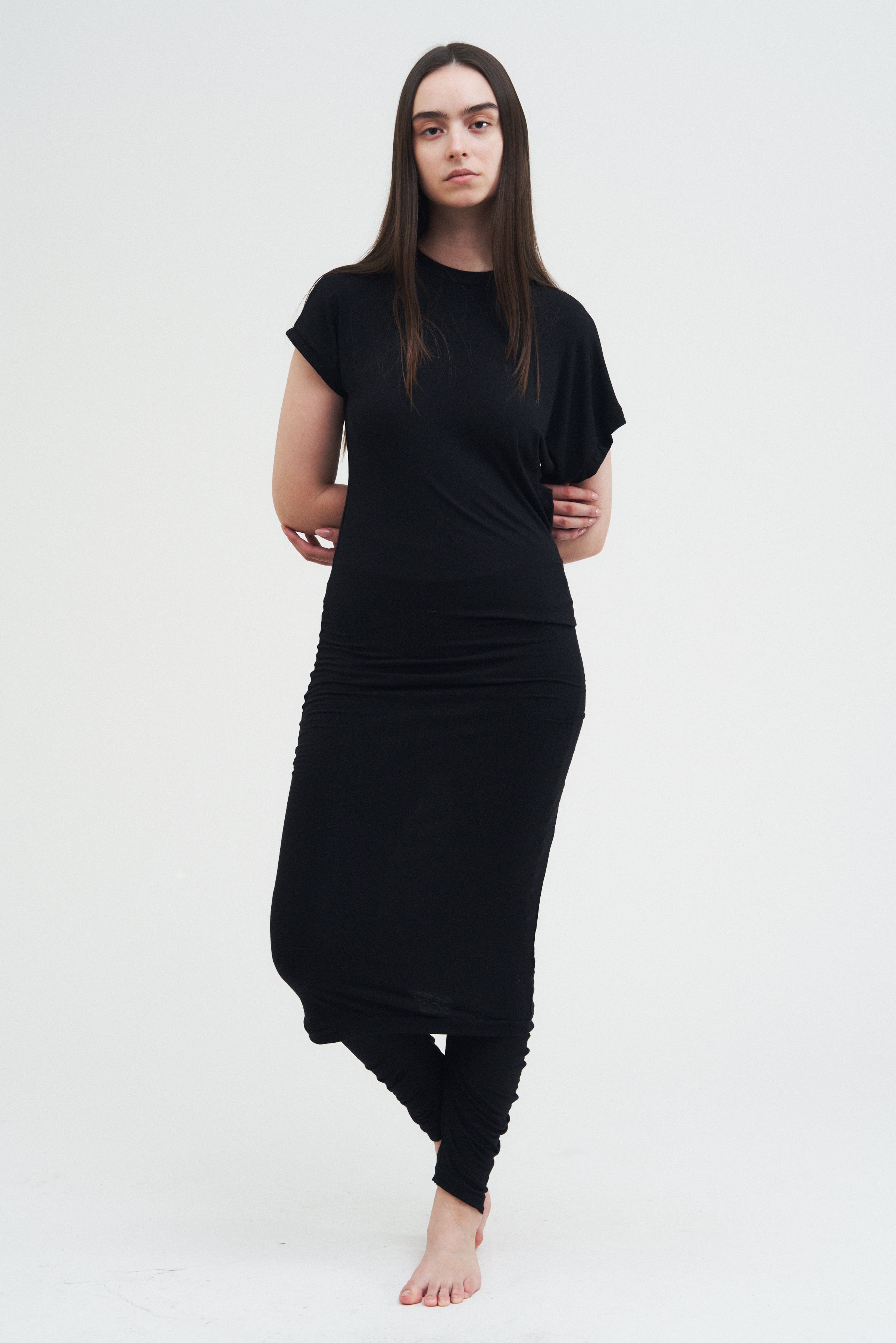 Column Dress — Black