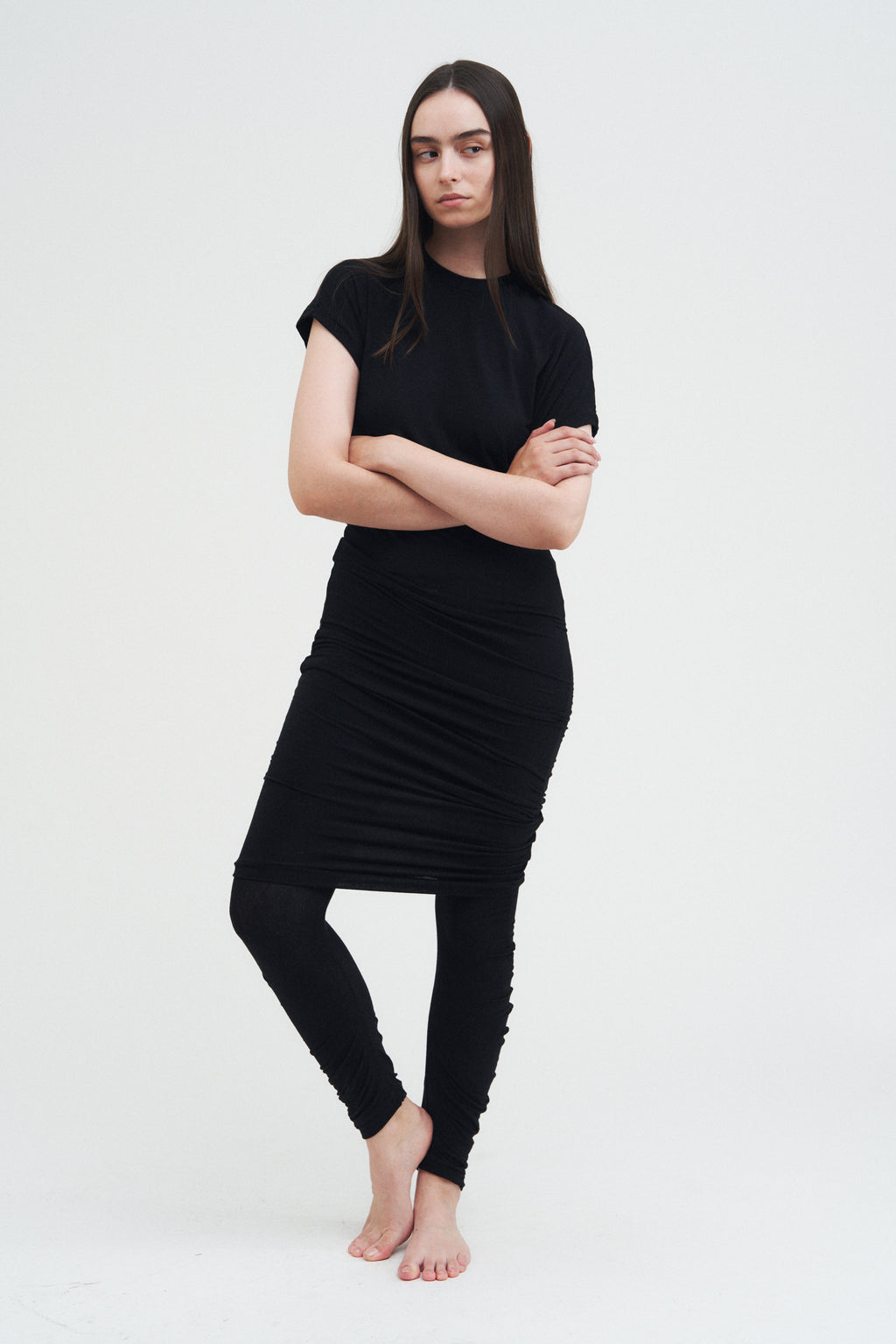 Column Dress — Black