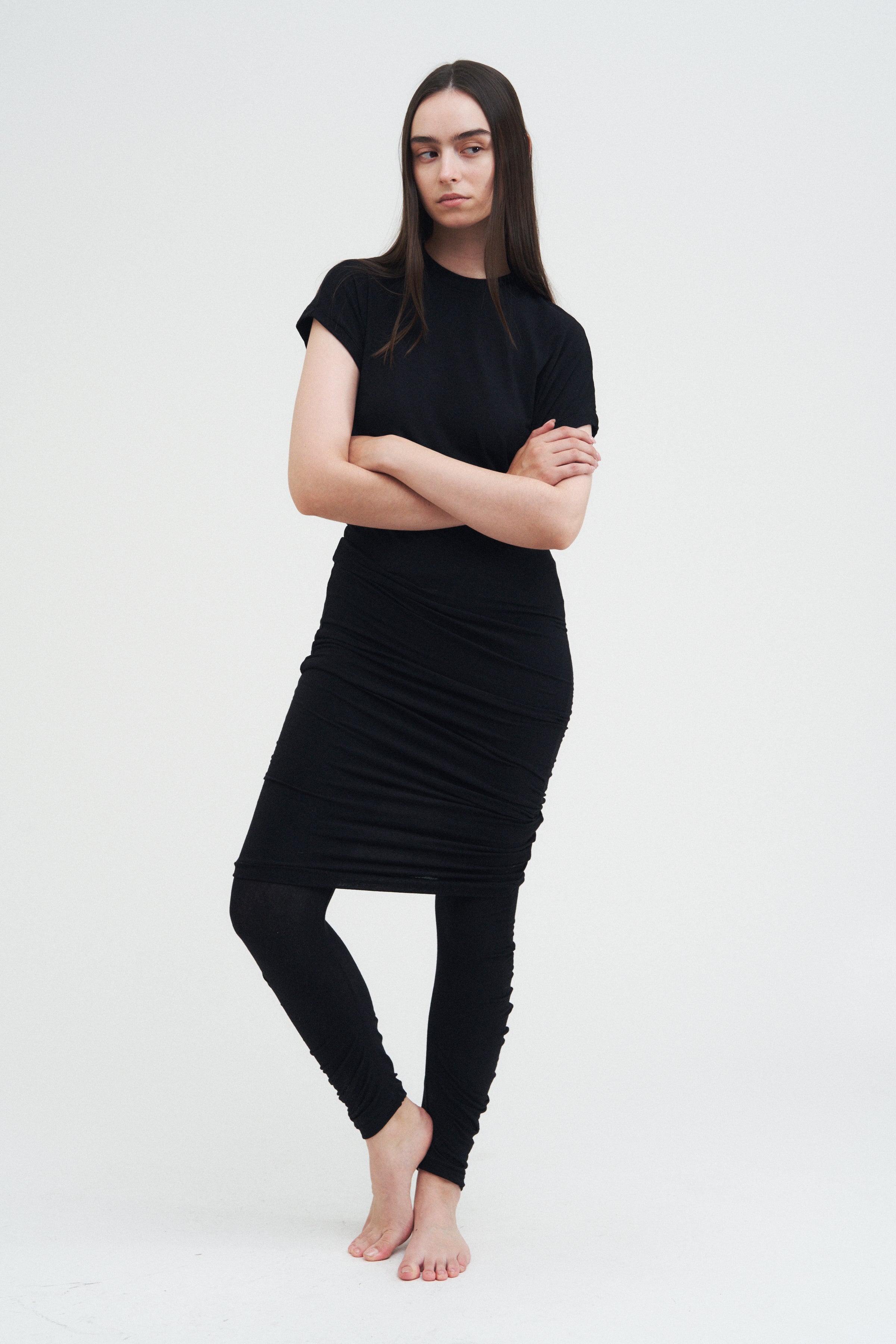 Column Dress — Black