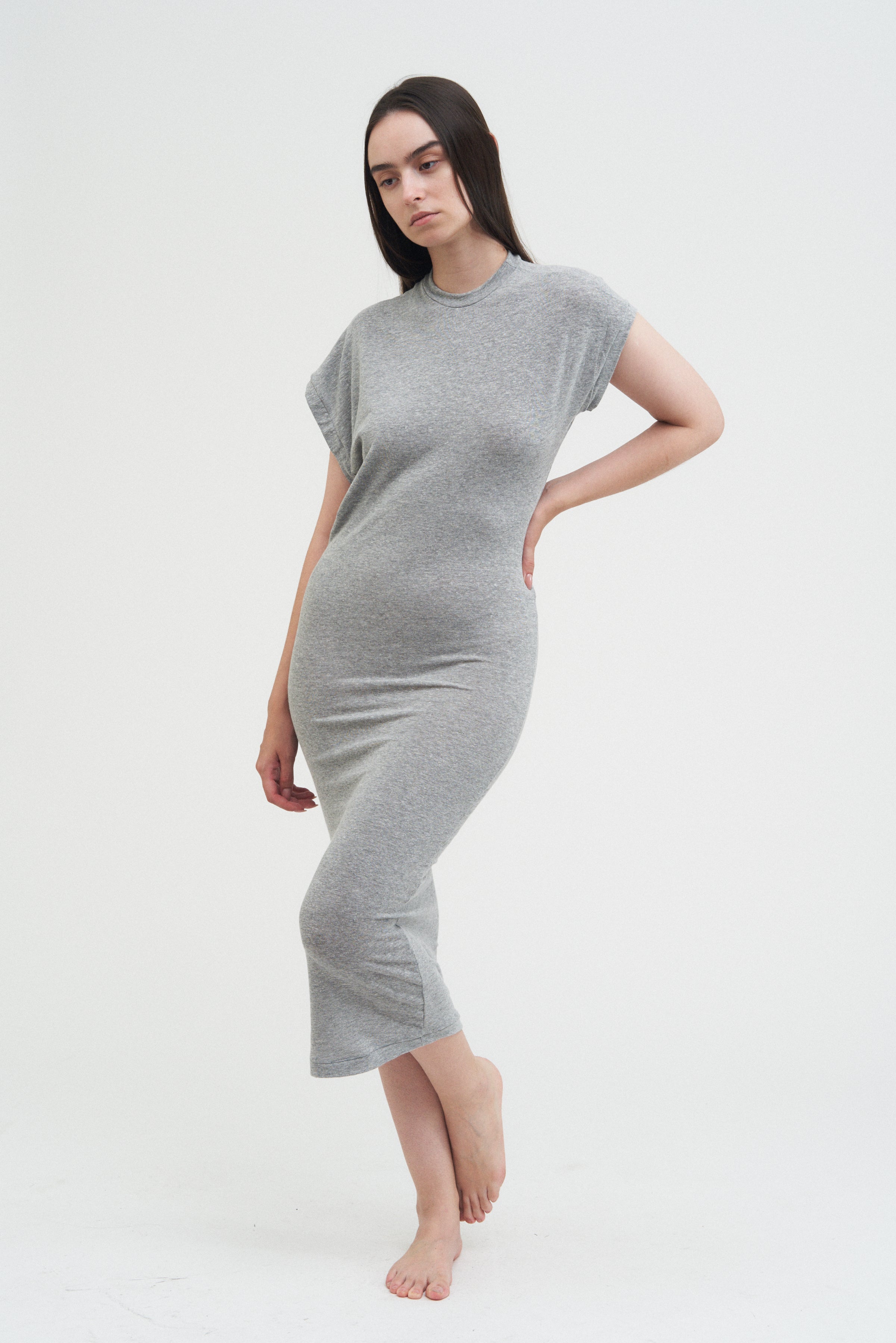 Column Dress — Grey